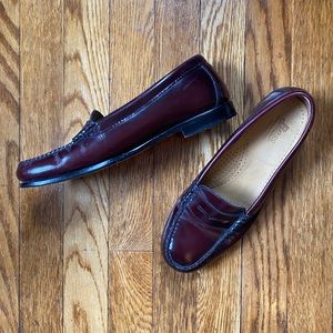 GH Bass Weejuns burgundy penny loafers